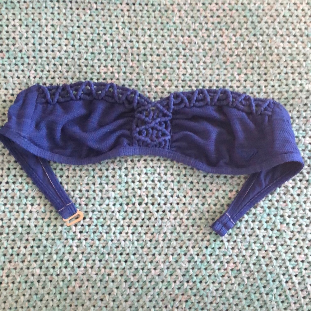 Roxy bikini bandeau crochet swimwear purple top